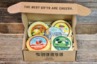 Wisconsin Cheese Brothers, Inc. cheese sampler pack featuring four varieties of Wisconsin cheese in a gift bundle.