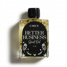 Better Business Spell Oil from Circe Boutique, success and entrepreneurial ritual oil in a small glass bottle with a dropper.