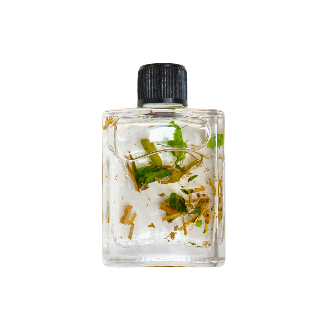 Circe Boutique Bitch Be Gone Protection Oil bottle, natural ingredient label, and dropper cap, designed to remove negative energy and people