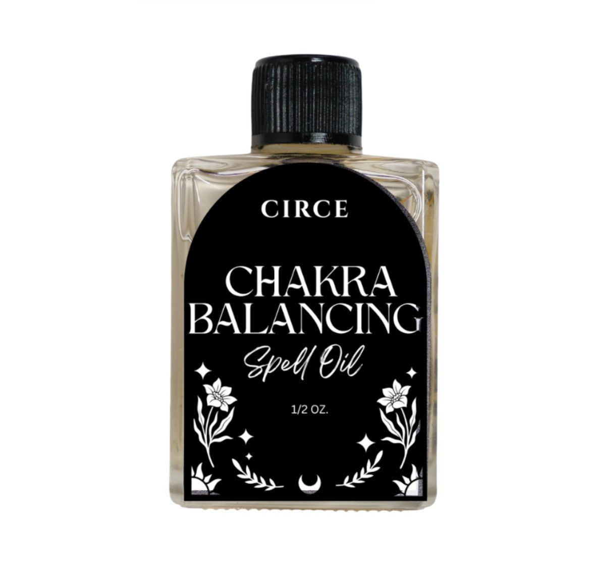 Bottle of Circe Boutique Chakra Balancing Oil for energy alignment, with a natural and calming appearance.