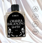Bottle of Circe Boutique Chakra Balancing Oil for energy alignment, with natural ingredients and soothing appearance.