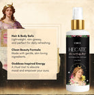 Hecate Hair & Body Mist by Circe Boutique with neroli, Bulgarian rose, and vanilla sugar in a 6.7 oz bottle.