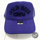 Cold Beer Crew foam trucker hat with mesh back and embroidered logo, casual cap by The Graphic Tee.