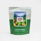 Sweet caramel apple popcorn from Colorado Popcorn Company in a 5 oz bag, featuring crunchy popcorn coated with caramel and apple flavors.