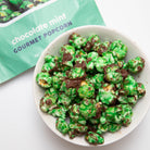 Chocolate mint popcorn by Colorado Popcorn Company in a 5 oz bag, featuring chocolate-coated popcorn with mint flavor.