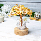 Golden Lamp of Wealth night light featuring a Citrine Tree design by Conscious Items, illuminating with warm, golden glow.