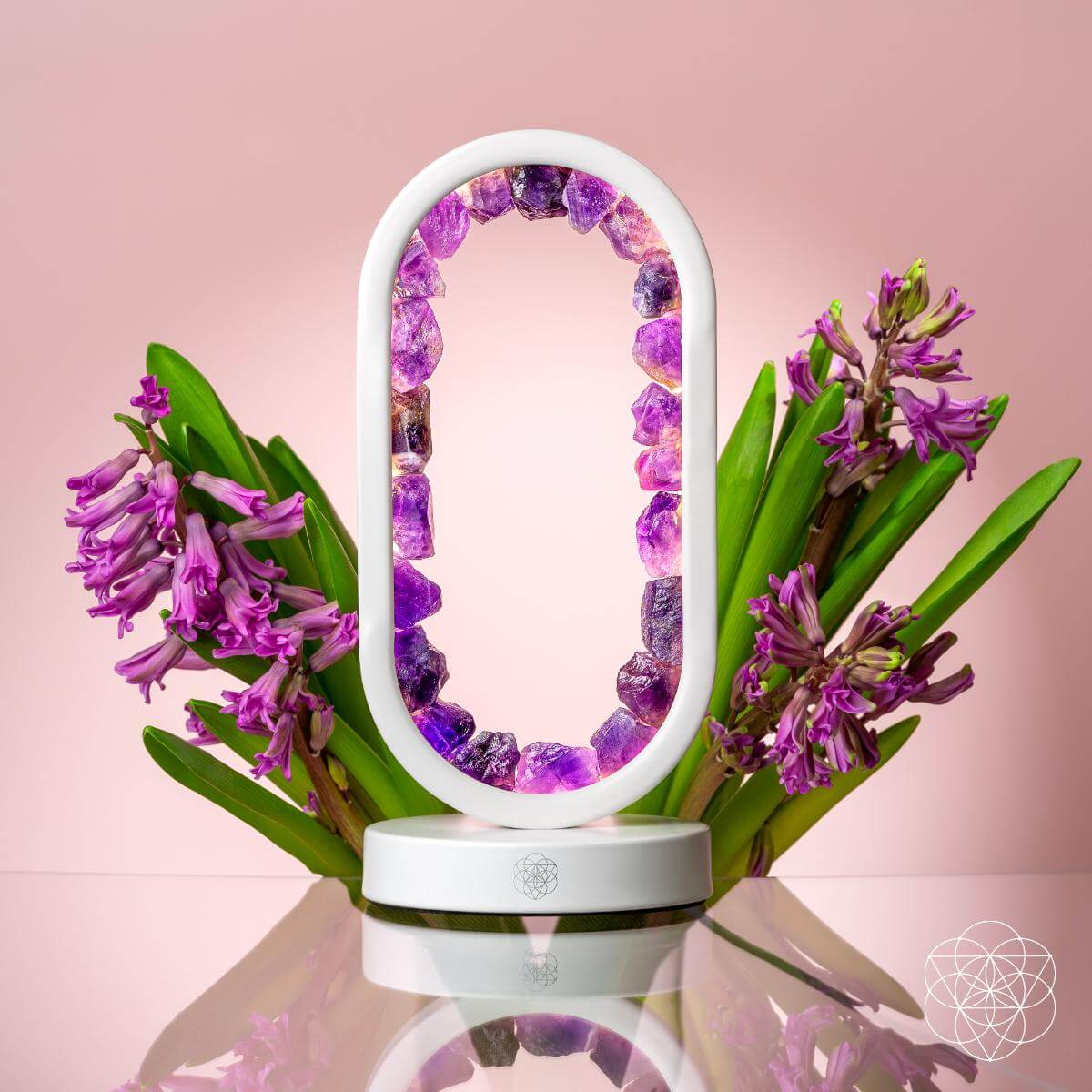 Amethyst night light by Conscious Items titled "Portal to Peace," featuring a calming purple glow and stress relief design.