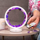 Conscious Items amethyst healing night light emitting soft purple glow for stress relief and better sleep.
