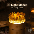 Conscious Items Midas Citrine Night Light glowing with warm amber light, featuring a gold-inspired design for ambient home decor.
