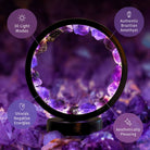 Spiritual protection amethyst night light by Conscious Items, glowing purple with a calming, peaceful aura for relaxation.