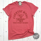Country music and Margs watermelon graphic short sleeve tee by The Graphic Tee, featuring colorful watermelon and country music design.