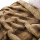 CozyNest Decor luxury ochre faux fur throw blanket with soft mink fur, plush and warm for couch, sofa, or bed decor, 50x60 inches.