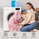 CozyNest Decor faux fur throw blanket with double-sided ombre fluffy minky fabric, ultra-soft, thick, ideal for couch or bed.