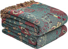 CozyNest Decor boho fall throw blanket for bed, floral printed 100% ultra cotton breathable quilt, 80x90 inches for sofa or bed.