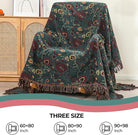 CozyNest Decor boho fall throw blanket on bed, floral printed, soft breathable 100% ultra cotton, rustic farmhouse decor, 90x98 inches
