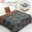 CozyNest Decor boho fall throw blanket for bed, 100% ultra cotton, floral print, rustic farmhouse decor, 90x98 inches.