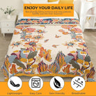 CozyNest Decor boho large cotton gauze throw blanket with floral and butterfly patterns, perfect for bed or sofa decor.