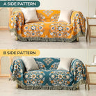 CozyNest Decor yellow floral boho throw blanket for bed, 100% cotton, lightweight, breathable, 90x98 inches, farmhouse decor style