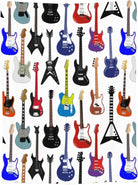 CozyNest Decor electric guitar pattern throw blanket in soft fleece, perfect for kids and adults on sofa, bed, or couch.