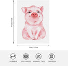 CozyNest Decor HGOD DESIGNS pink pig watercolor throw blanket, super soft 50x60 inch blanket for bed, couch, or camping.
