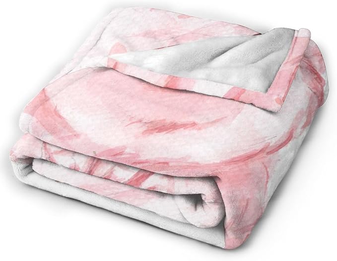 CozyNest Decor pink pig watercolor throw blanket, super soft 50x60 inches for bed, couch, or camping in fall and winter.