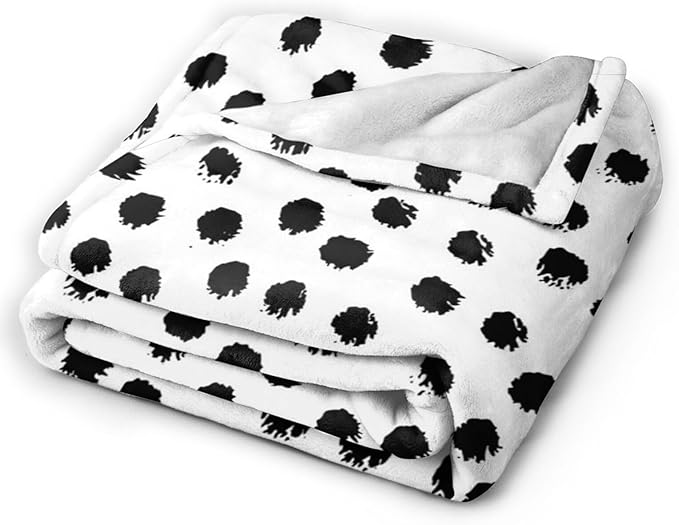 CozyNest Decor HGOD DESIGNS polka dots throw blanket with soft brush strokes, 50x60 inches for bed, couch, or chair.