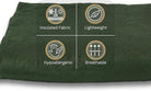 CozyNest Decor Latitude Zero alpaca wool camping throw blanket in army green, ultra-soft, breathable, and hypoallergenic outdoor throw