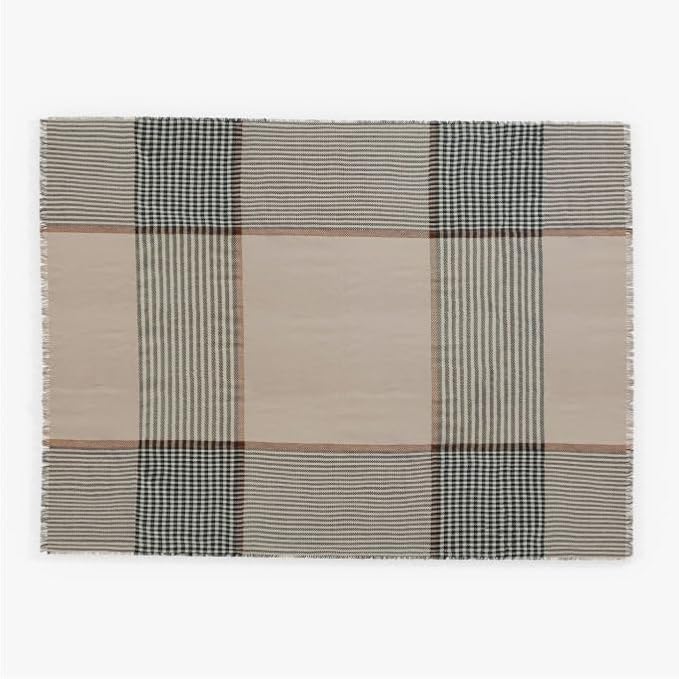 CozyNest Decor outdoor throw blanket with insect shield repellent, striped plaid design, lightweight, perfect for camping, picnic, or beach.