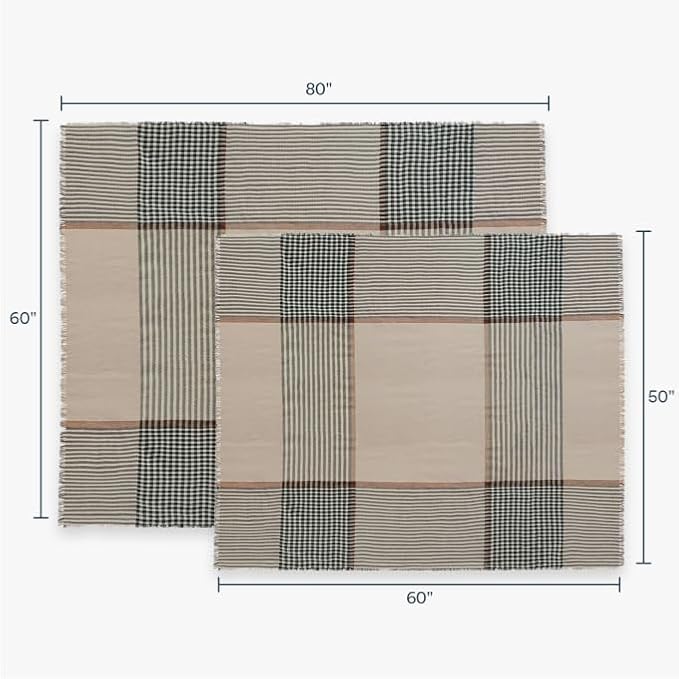 CozyNest Decor outdoor throw blanket with insect shield repellent, striped plaid design, lightweight, perfect for camping, picnic, or beach.