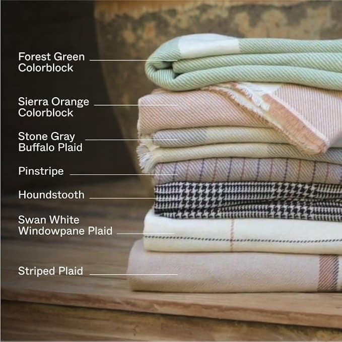 CozyNest Decor outdoor bug shield throw blanket with insect repellent, striped plaid design, 60x80 inches, perfect for camping and picnics.