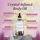 Crystal Irie pheromone body oil bottle with sleek packaging, designed to enhance skin with alluring scent and smooth texture.