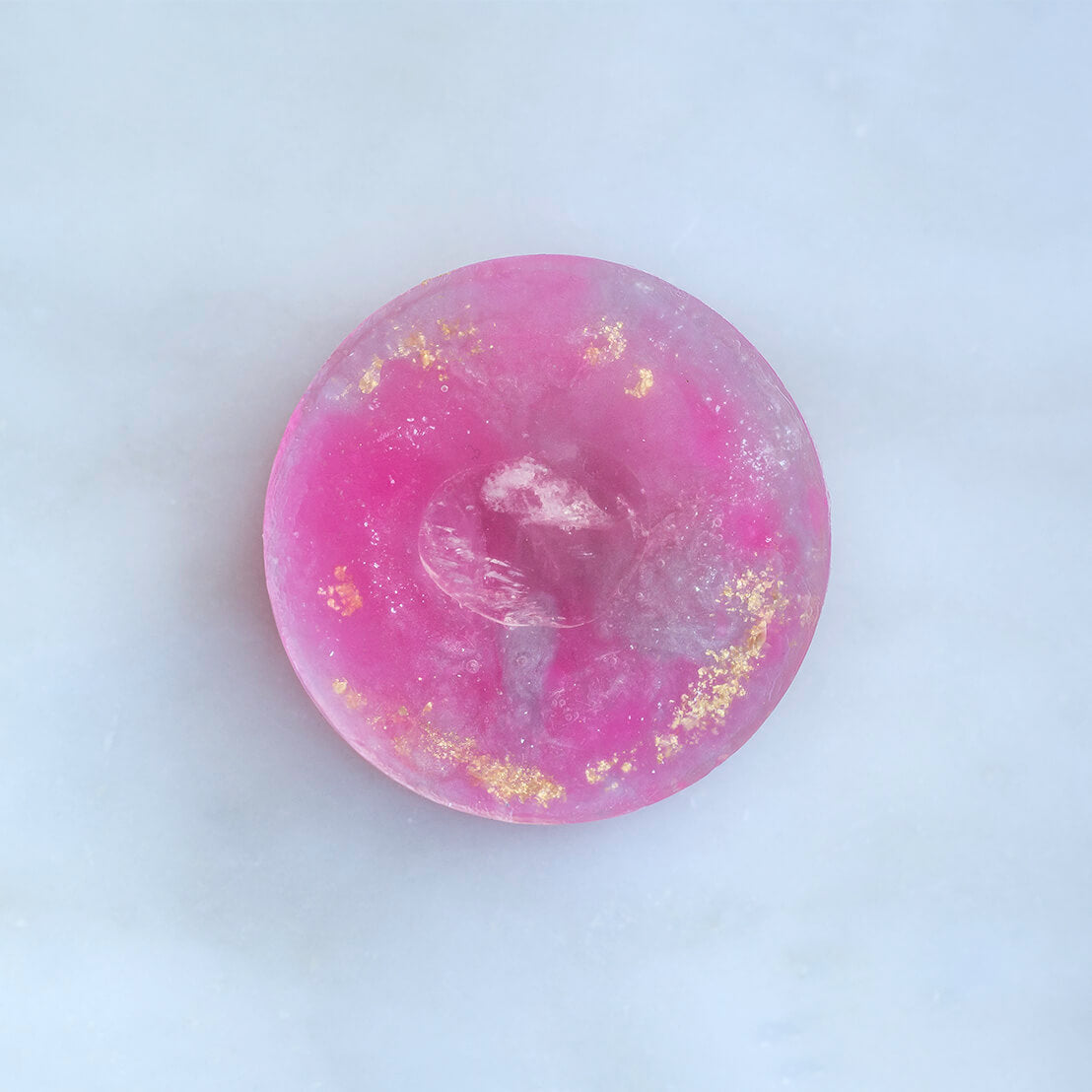 April Satellite crystal soap by Crystal Irie, showing a clear, rectangular soap bar with a smooth, polished surface.