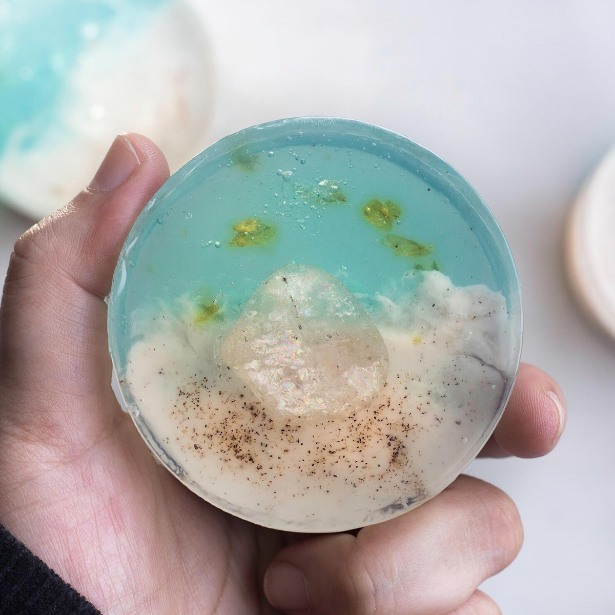 Crystal Irie Beachy AF crystal soap with ocean-inspired design and vibrant colors, perfect for refreshing skincare.