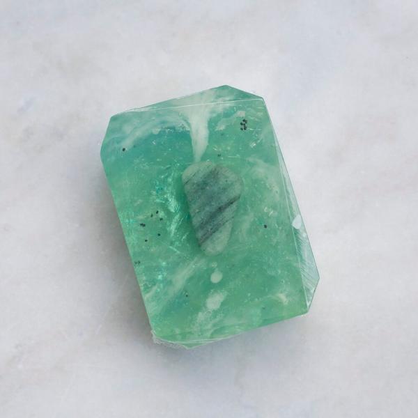 Crystal Irie Divine Truth crystal soap with natural ingredients and elegant packaging, designed for skincare and cleansing.