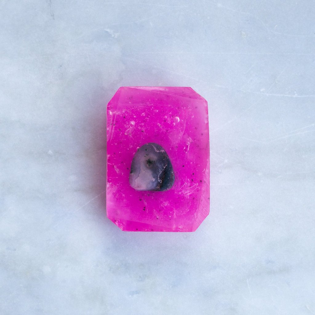 Crystal Irie Fountain of Youth crystal soap bar with clear, smooth appearance and elegant packaging.