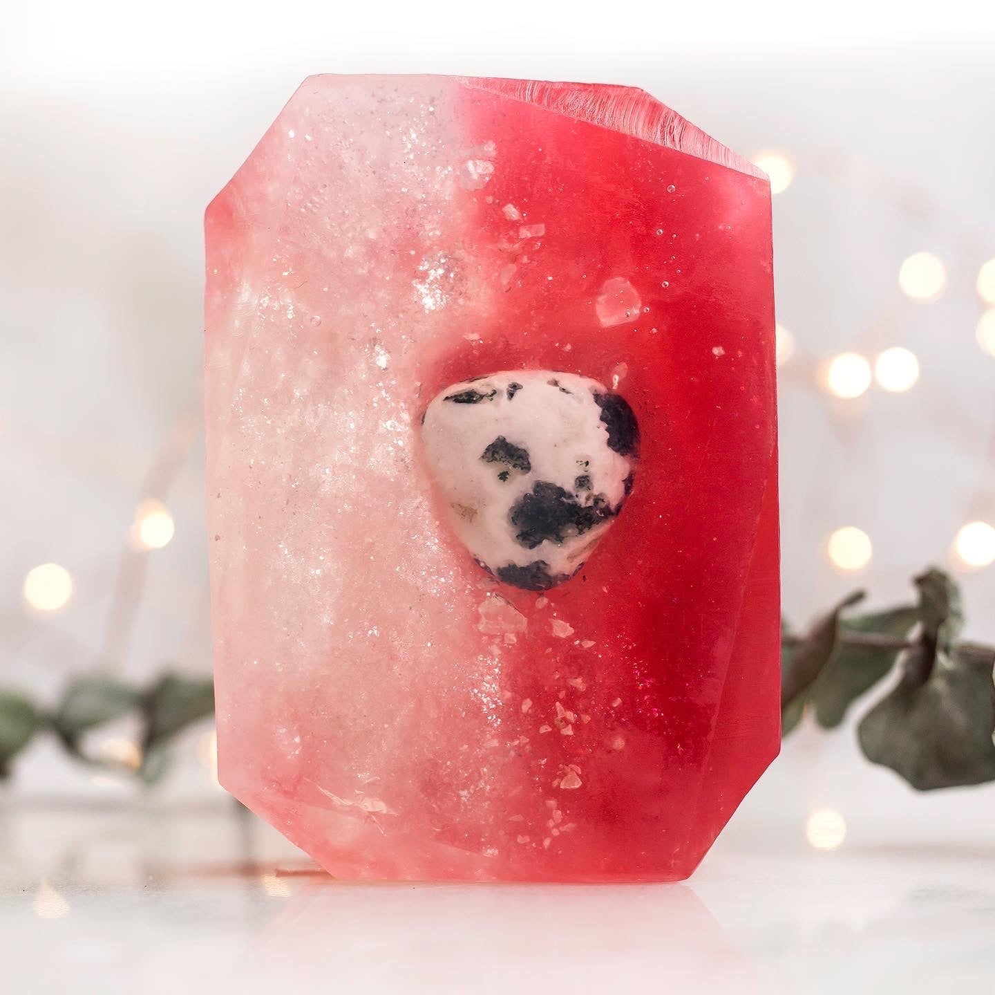 Crystal Irie Mint-to-Be crystal soap bar with fresh mint scent, showcasing a sleek, clear soap piece on a neutral background.