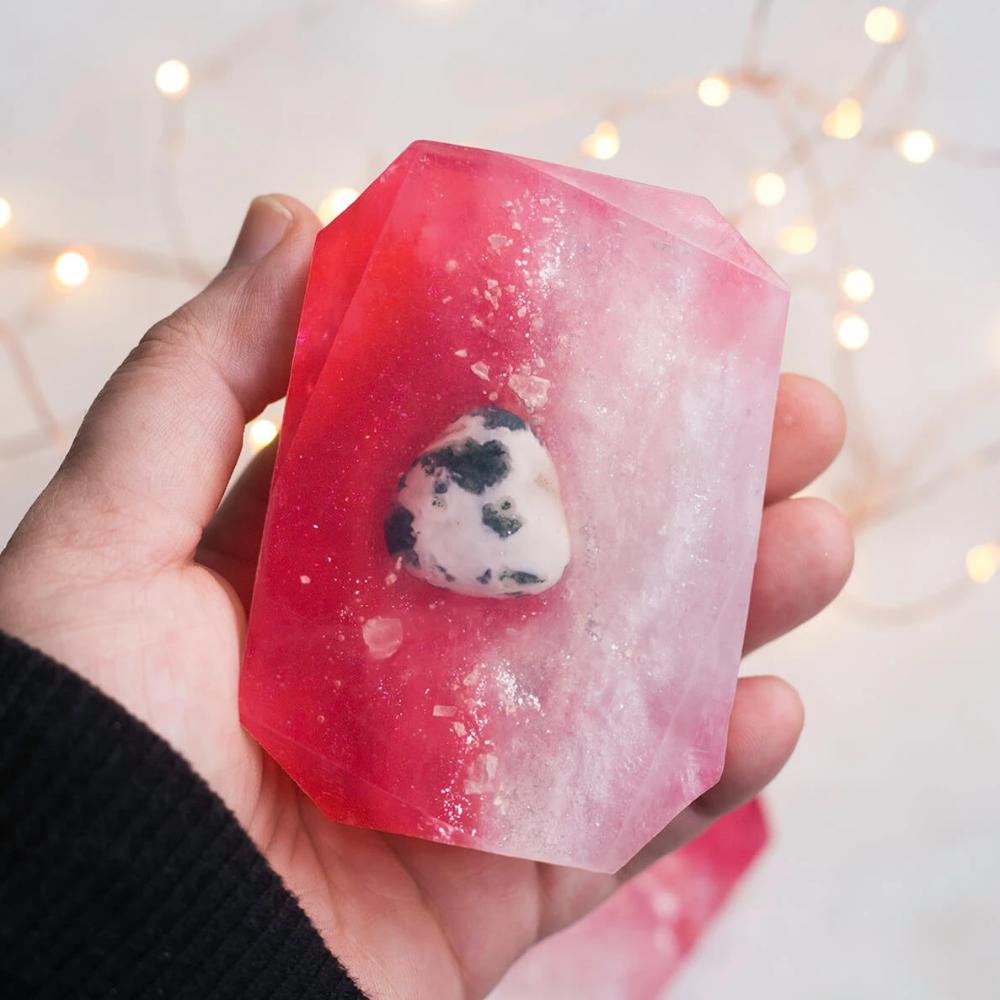 Crystal Irie Mint-to-Be crystal soap bar with a fresh mint scent and clear, smooth texture, displayed on a neutral background.