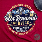 The Graphic Tee Dad's Beer Removal Service short sleeve graphic T-shirt with humorous beer-themed design.