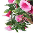 Artificial pink petunia hanging basket with vibrant, UV-resistant flowering petunias from Designer Plants USA.