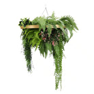 Artificial roof hanging disc with gold frame and draping UV-resistant plants, 23.6 inches, from Designer Plants USA.
