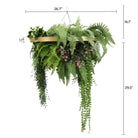 Artificial roof hanging disc with gold frame and draping life-like plants, UV resistant, 23.6 inches, from Designer Plants USA.