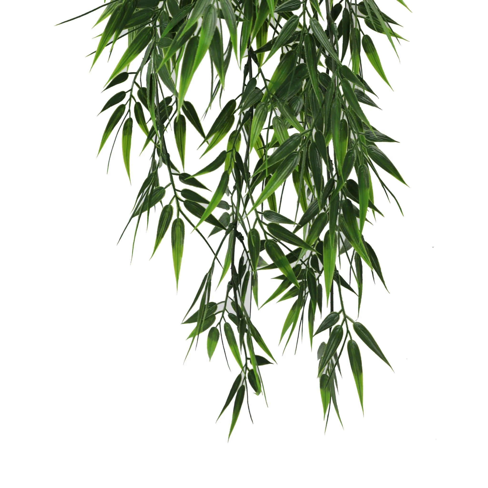 Artificial bamboo leaf garland by Designer Plants USA, UV resistant hanging bush, 6.7×30 inches, fire-rated NFPA701, realistic foliage