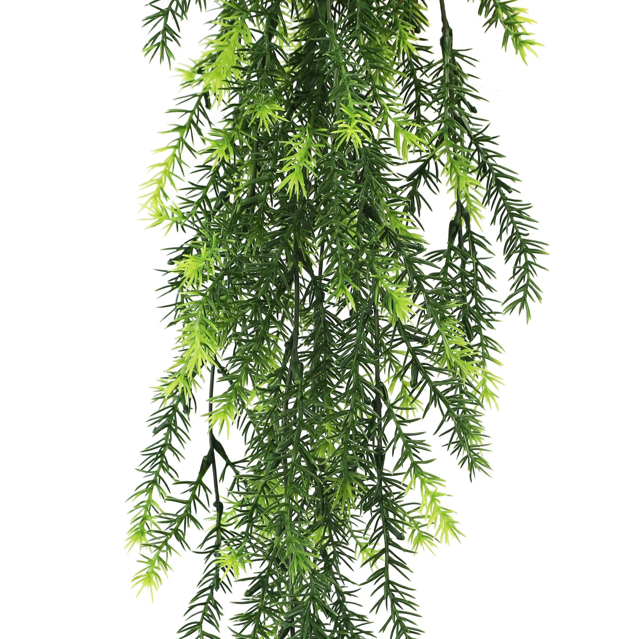 Artificial cedar vine garland by Designer Plants USA, UV resistant hanging bush, 7.8x30 inches, fire-rated NFPA701, realistic greenery