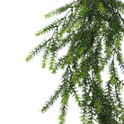 Artificial cedar vine garland hanging bush by Designer Plants USA, UV resistant, fire-rated NFPA701, measures 7.8x30 inches.