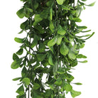 Artificial Creeping Fig Garland hanging bush from Designer Plants USA, UV resistant and fire-rated, measures 7.1x30 inches.