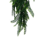 Artificial Boston Fern garland hanging bush by Designer Plants USA, UV resistant, fire-rated, 10.6x33 inches, lush green foliage.