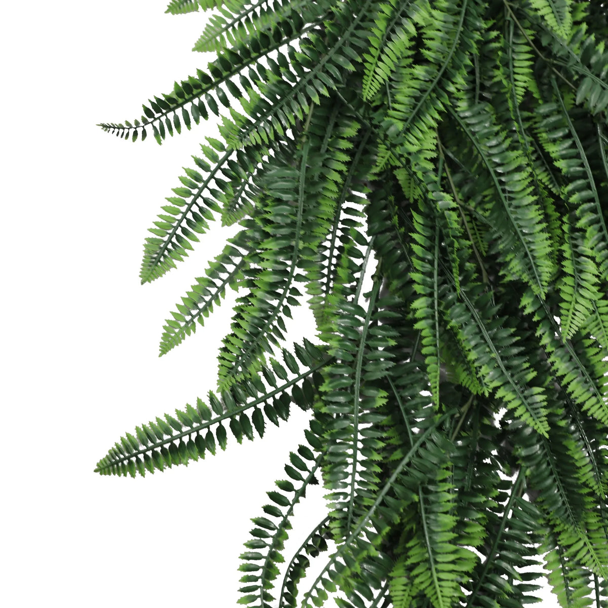 Artificial Boston Fern Garland by Designer Plants USA, UV resistant, 10.6x33 inches, fire-rated hanging bush for indoor or outdoor decor.
