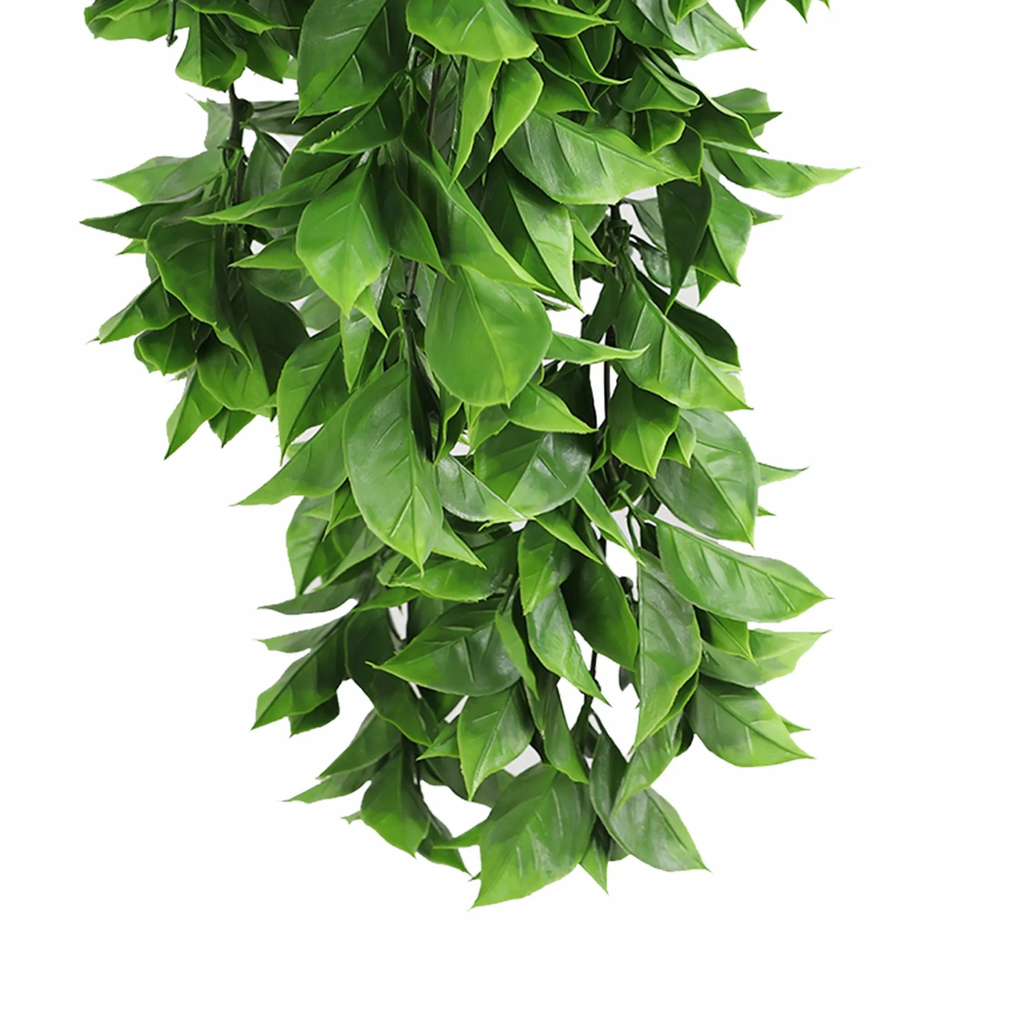 Artificial Dense Flowering Pothos hanging bush, UV resistant, 10.6x28.5 inches, fire-rated NFPA701, ideal for indoor decor.