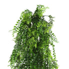 Artificial dense tropical fern hanging plant, 30 inches tall, UV resistant, from Designer Plants USA, suitable for outdoor decor