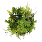 Black-framed draping artificial roof hanging disc with UV-resistant faux plants, designed for decorative outdoor or indoor spaces.